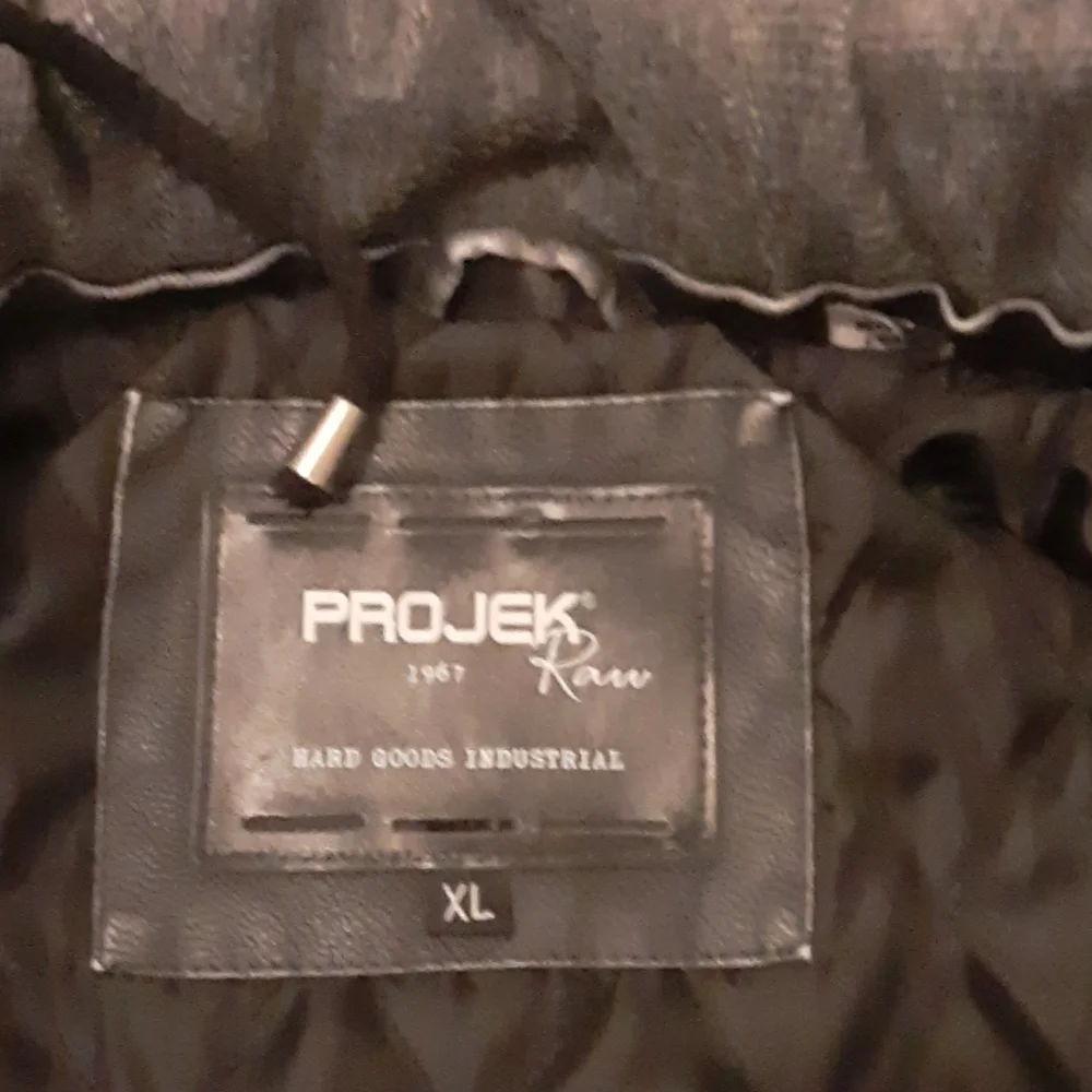 Mens projek raw leather coat with cotton fleece hood - Picture 2 of 4